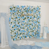 Uflower Blue White Flower Wall Backdrop Wedding Party Decoration SET80225