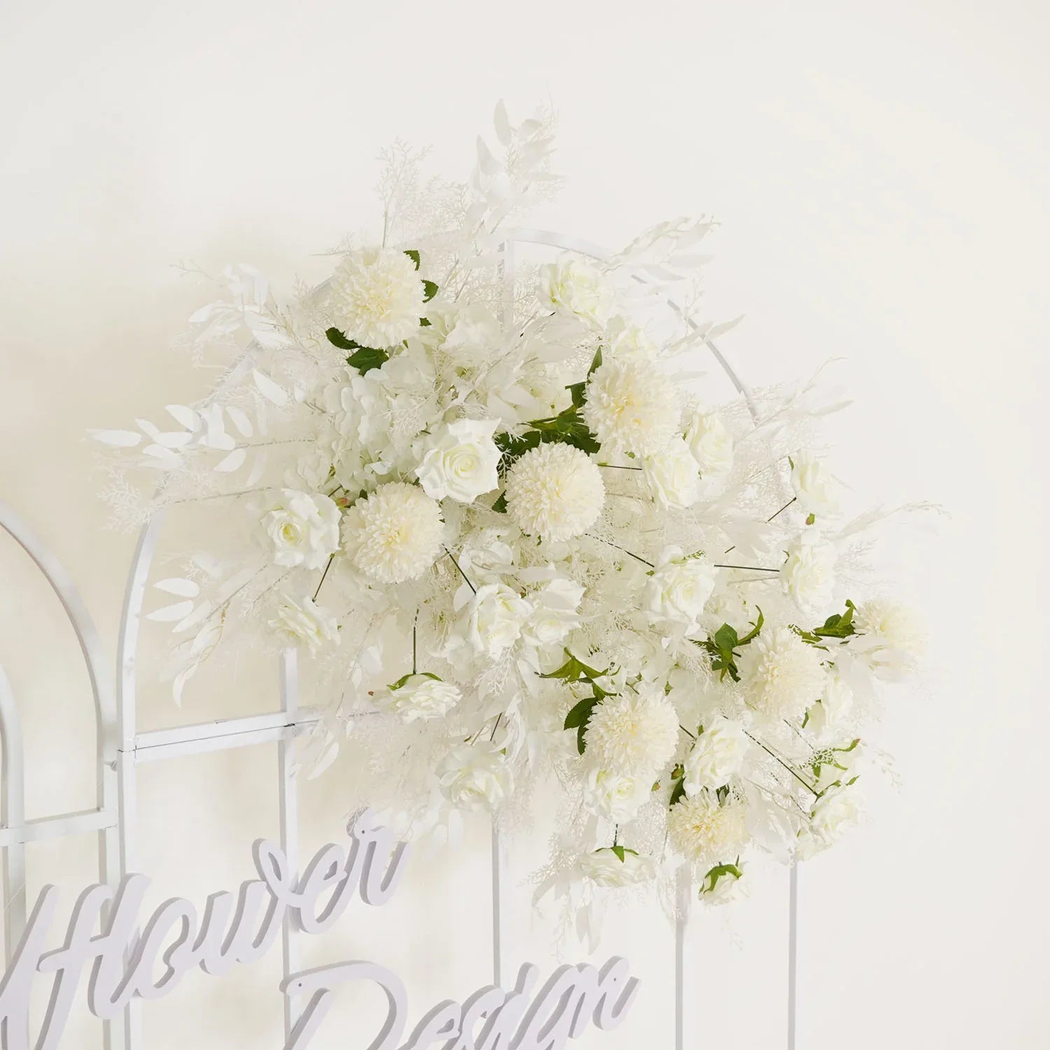 Uflower Artificial White Wedding KT Backdrop Flower Row Decor SET80061 - Uflower