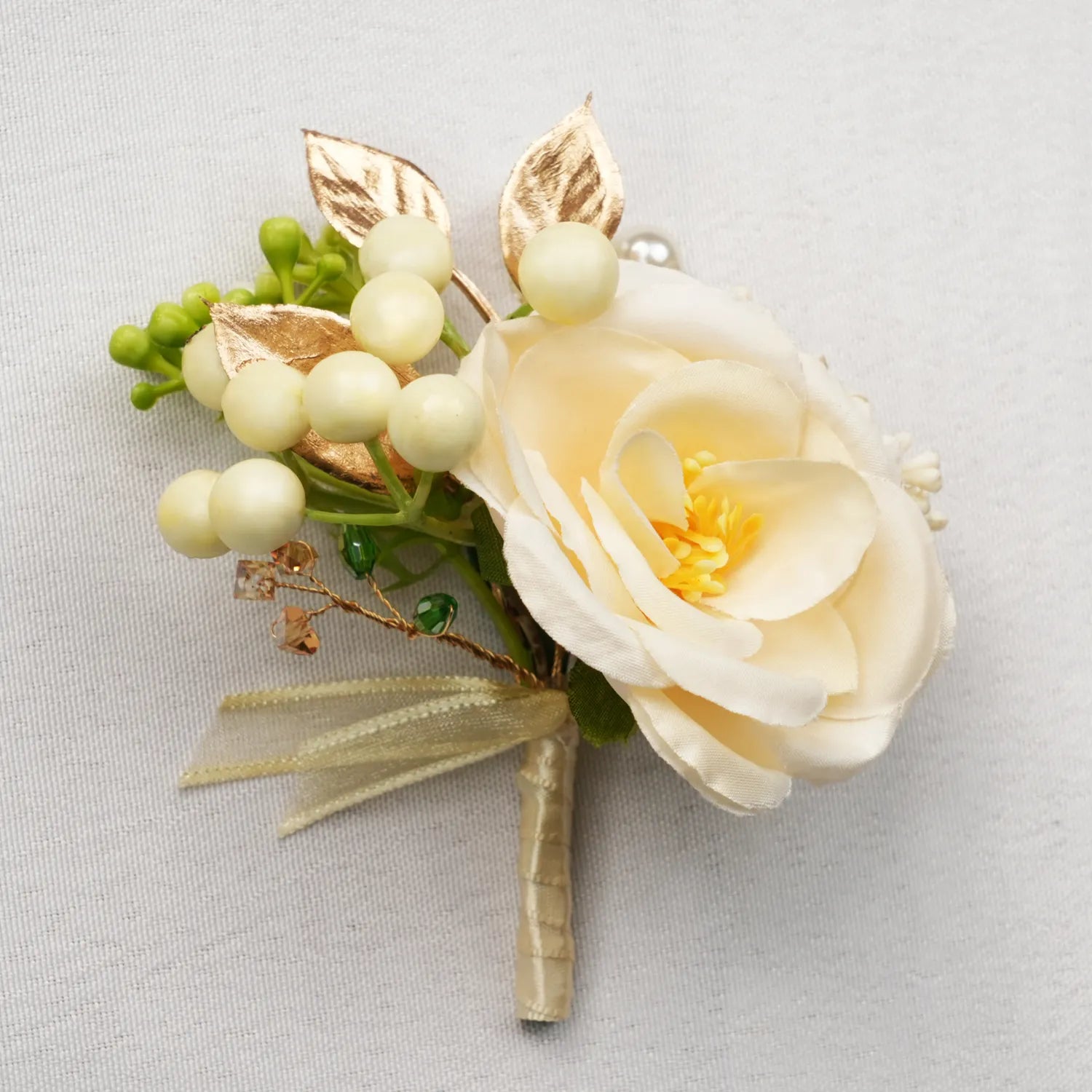 Uflower Boutonnieres in Champagne MG80010-02*6