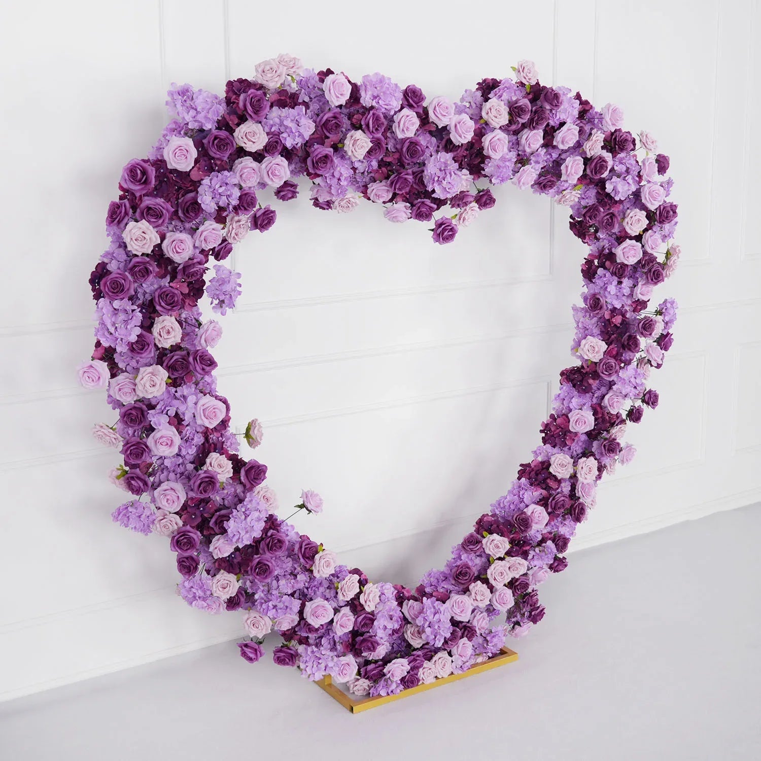 Artificial Purple Rose Heart Arch Wedding Decor SET80065 - Uflower