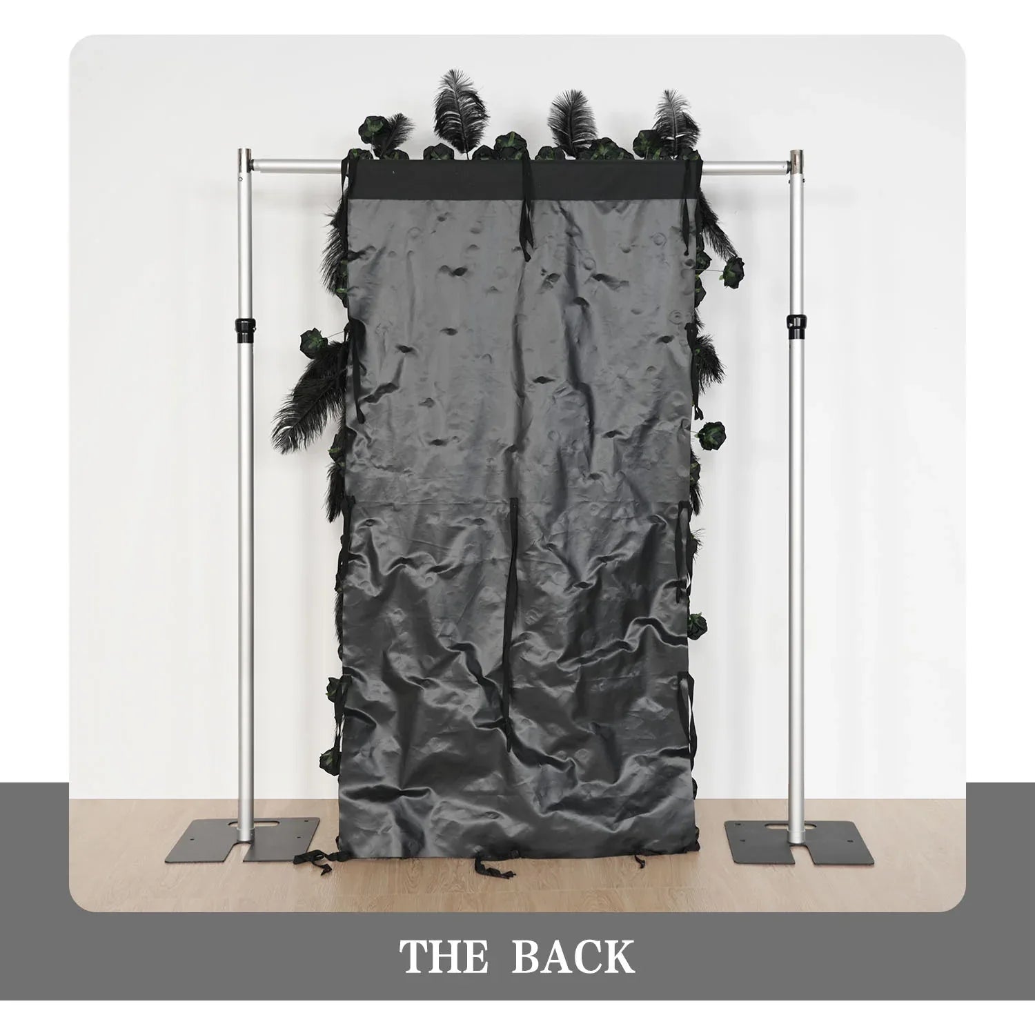 Uflower Artificial Black 5D Flower Wall Wedding Backdrop Decoration MA80034-01 - Uflower