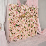 Uflower Toile de fond murale fleurie glycines rose poudré pour mariage et fête SET80232