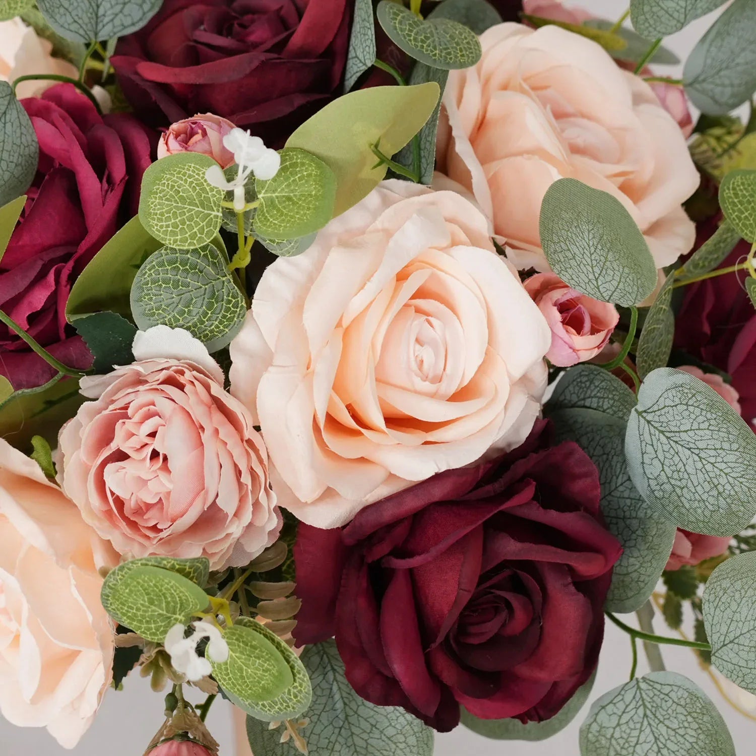 Uflower Red Rose Green Leaf Table Centerpieces Floral Ball Wedding Decoration MB80064-01 - Uflower