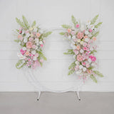 Uflower White Pink Floral Arrangement Wedding Party Arch Backdrop Decor SET80216