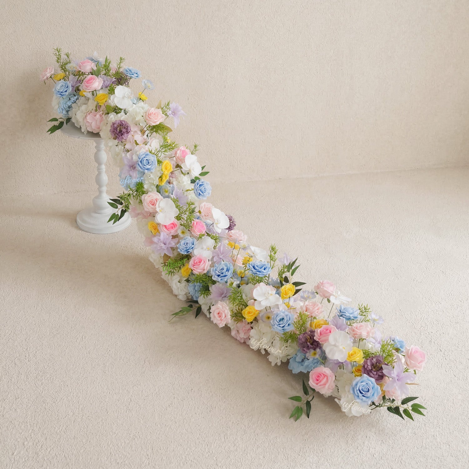 Uflower Pastel Table Runner Sofa Floral Wedding Backdrop Decor SET80246