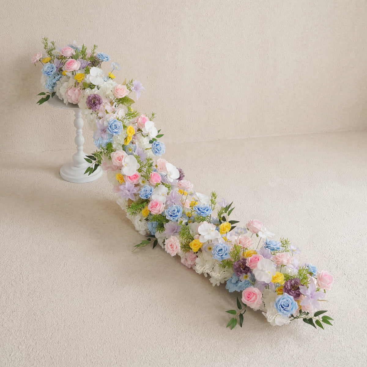 Uflower Pastel Table Runner Sofa Floral Wedding Backdrop Decor SET80246