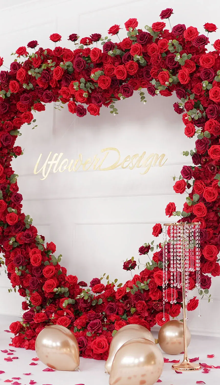 Uflower 200cm White Rose & Sakura Blossom Flower Row with Drapes MC89001-02（test）