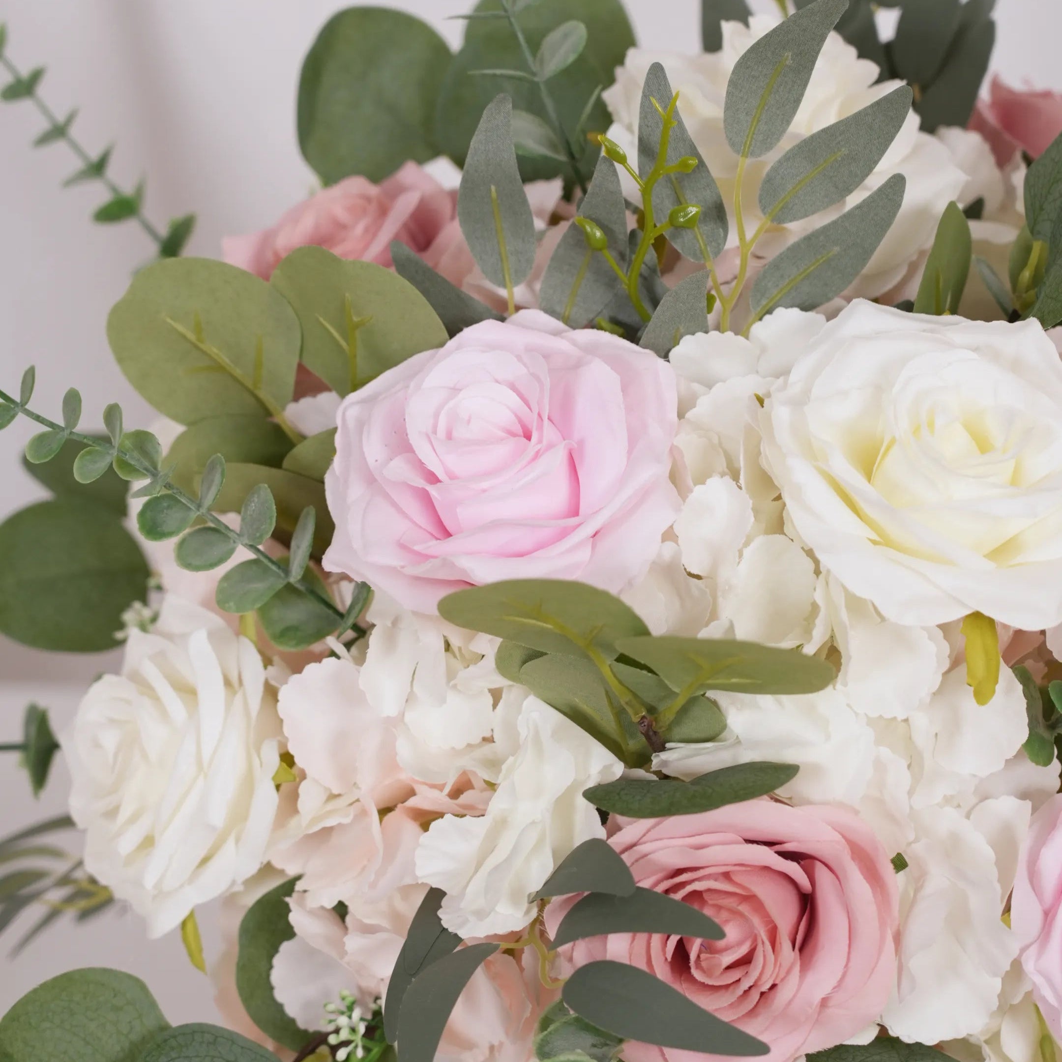 DIY Centerpiece Kit –Pink & White Rose Floral Arrangement Set