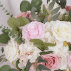 DIY Centerpiece Kit –Pink & White Rose Floral Arrangement Set