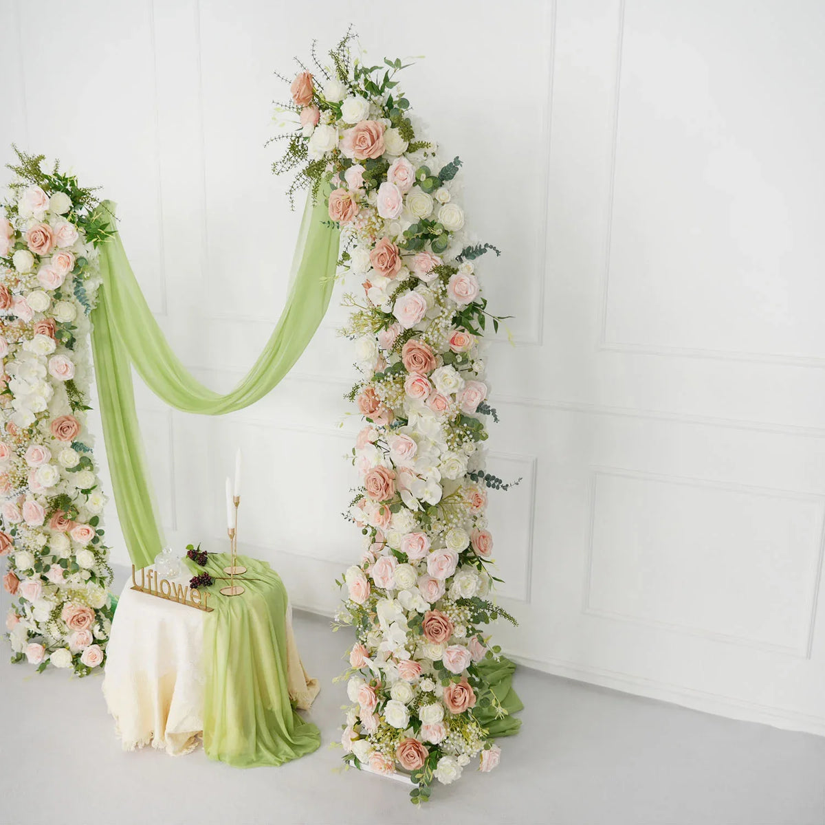 Uflower White 5D Horn Arch Flower Wedding Decor SET80060 - Uflower