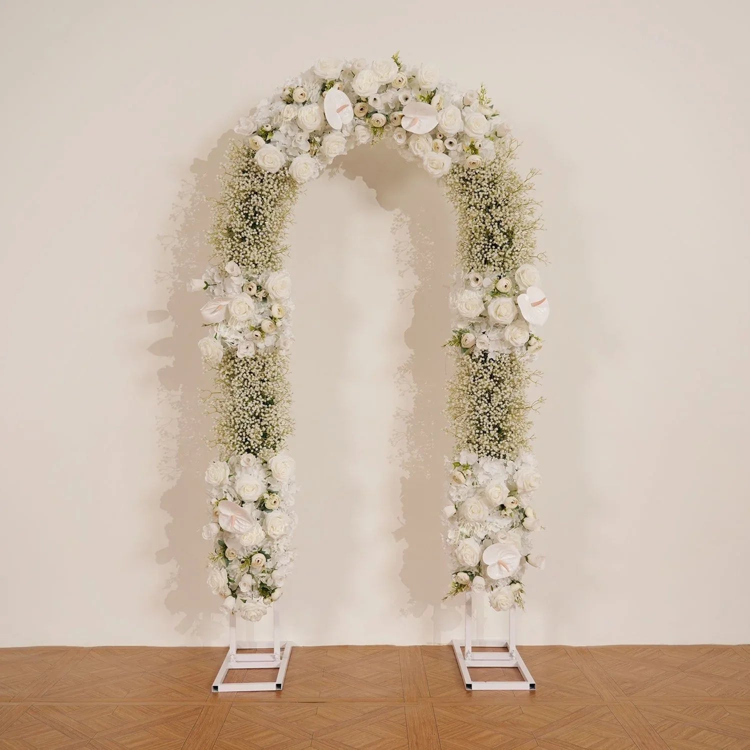 Uflower White Baby's Breath Flower Row Wedding KT Backdrop Decor SET80170 - Uflower