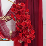 Uflower Artificial Red Wedding KT Backdrop Flower Row Decor SET80171 - Uflower