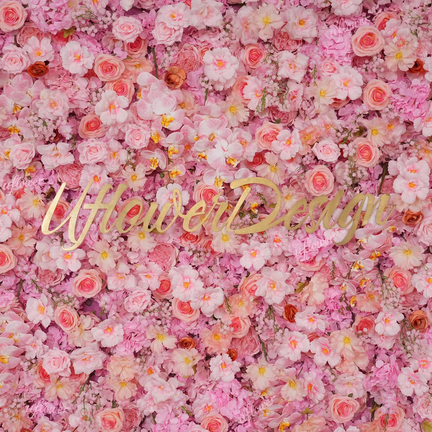 Uflower Pink Rose Flower Wall Wedding Party Proposal Decor SET80221