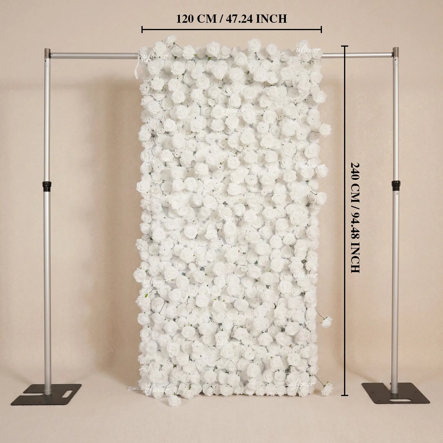 Uflower White Flower Wall Wedding Party Decoration & Event Backdrop SET80253-01