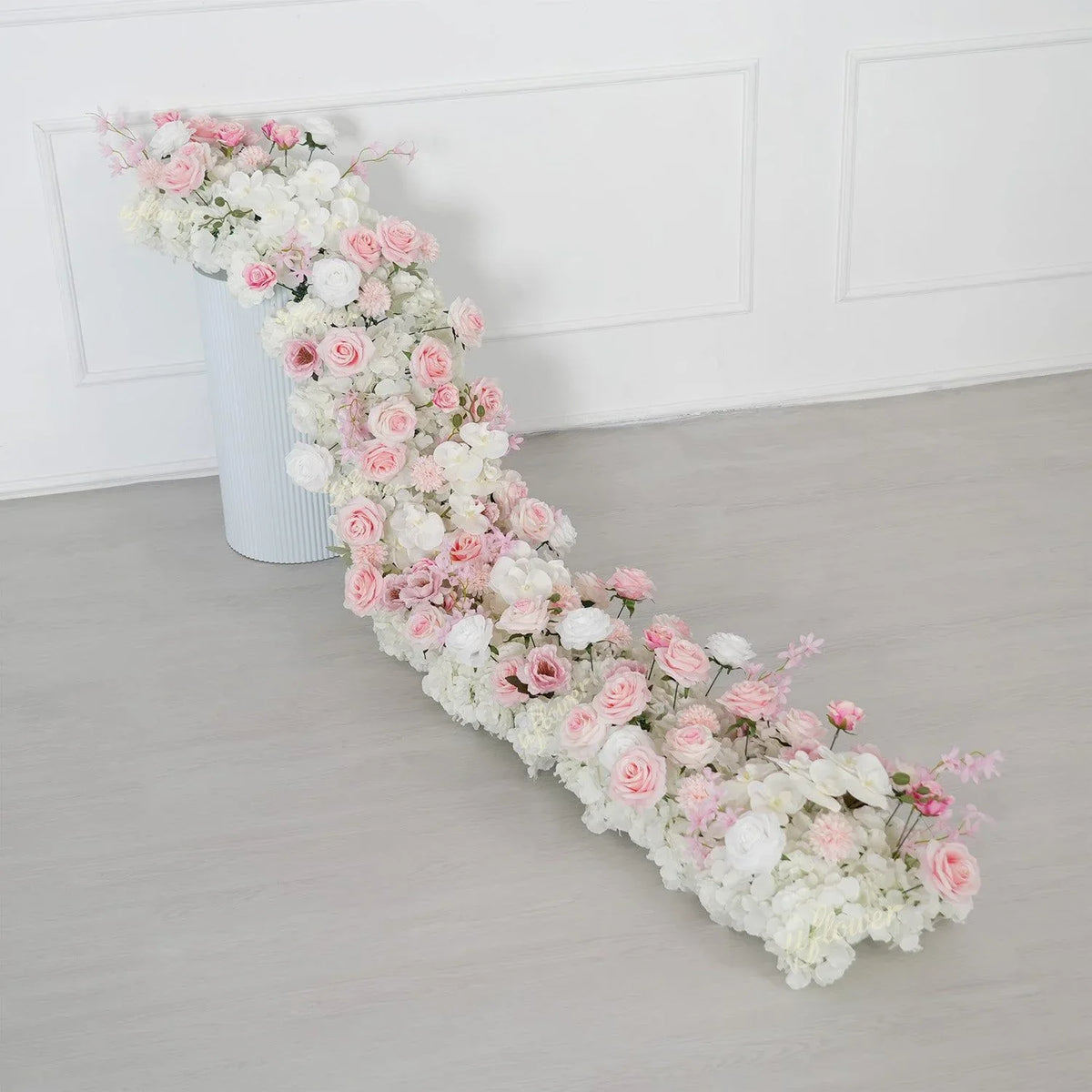 Uflower Artificial Pink White Flower Row Wedding KT Backdrop Decor SET80195 - Uflower