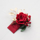 Uflower Boutonnieres in Red With Card MG80002-02 - Uflower