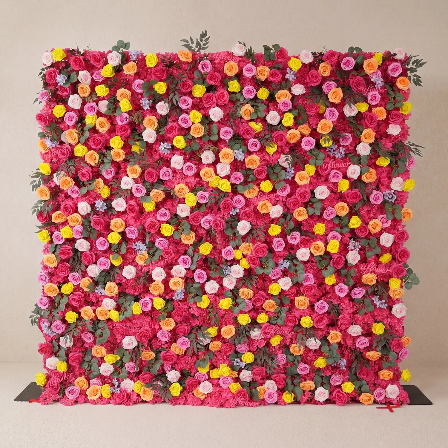 Uflower Coral Rose & Orange Floral Wall Wedding Backdrop Birthday Party Decor SET80240