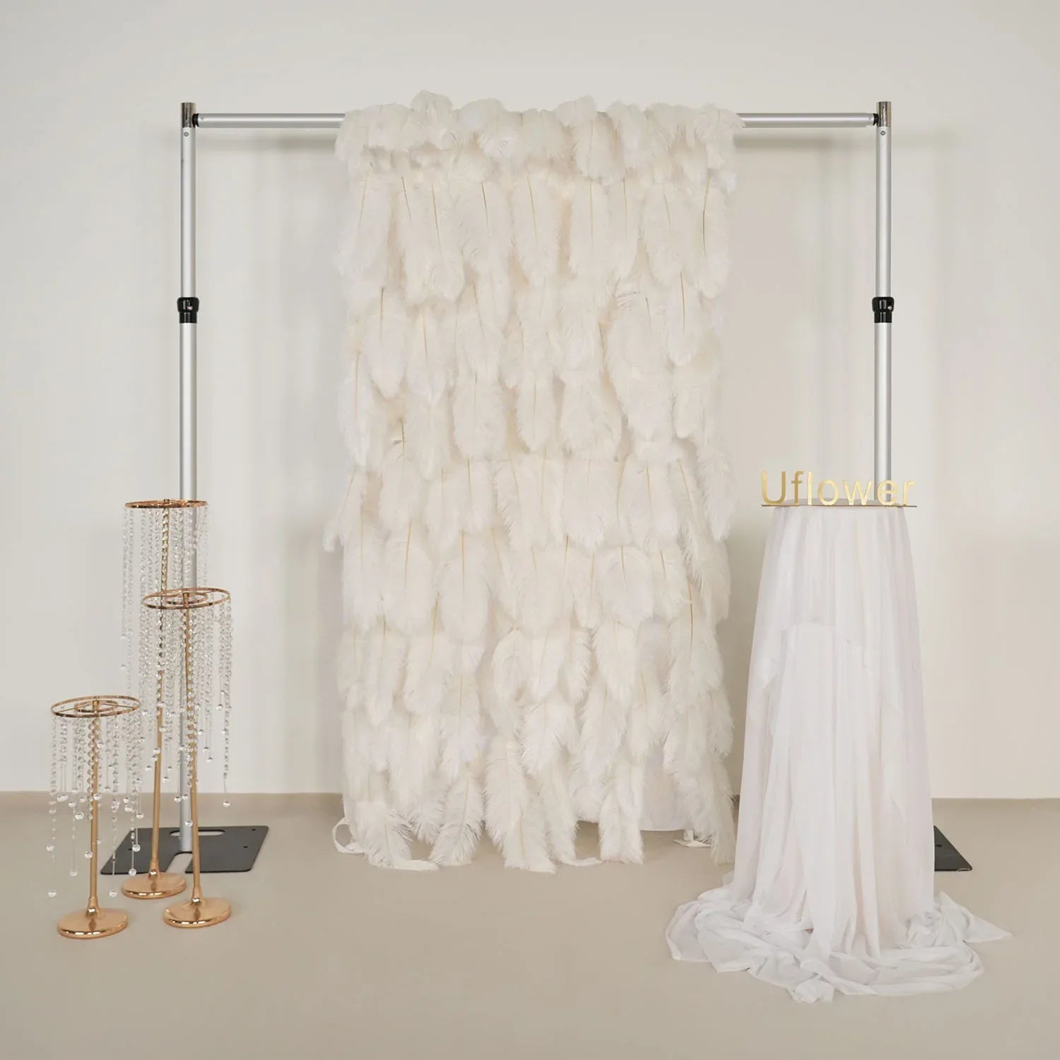 Uflower Artificial White 5D Flower Wall Wedding Backdrop Decoration MA80024-01 - Uflower