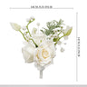 Uflower White Series With Greenery Bride Bouquet Wrist Corsage Groom Boutonniere Wedding Event Supplies SET80080-12 - Uflower