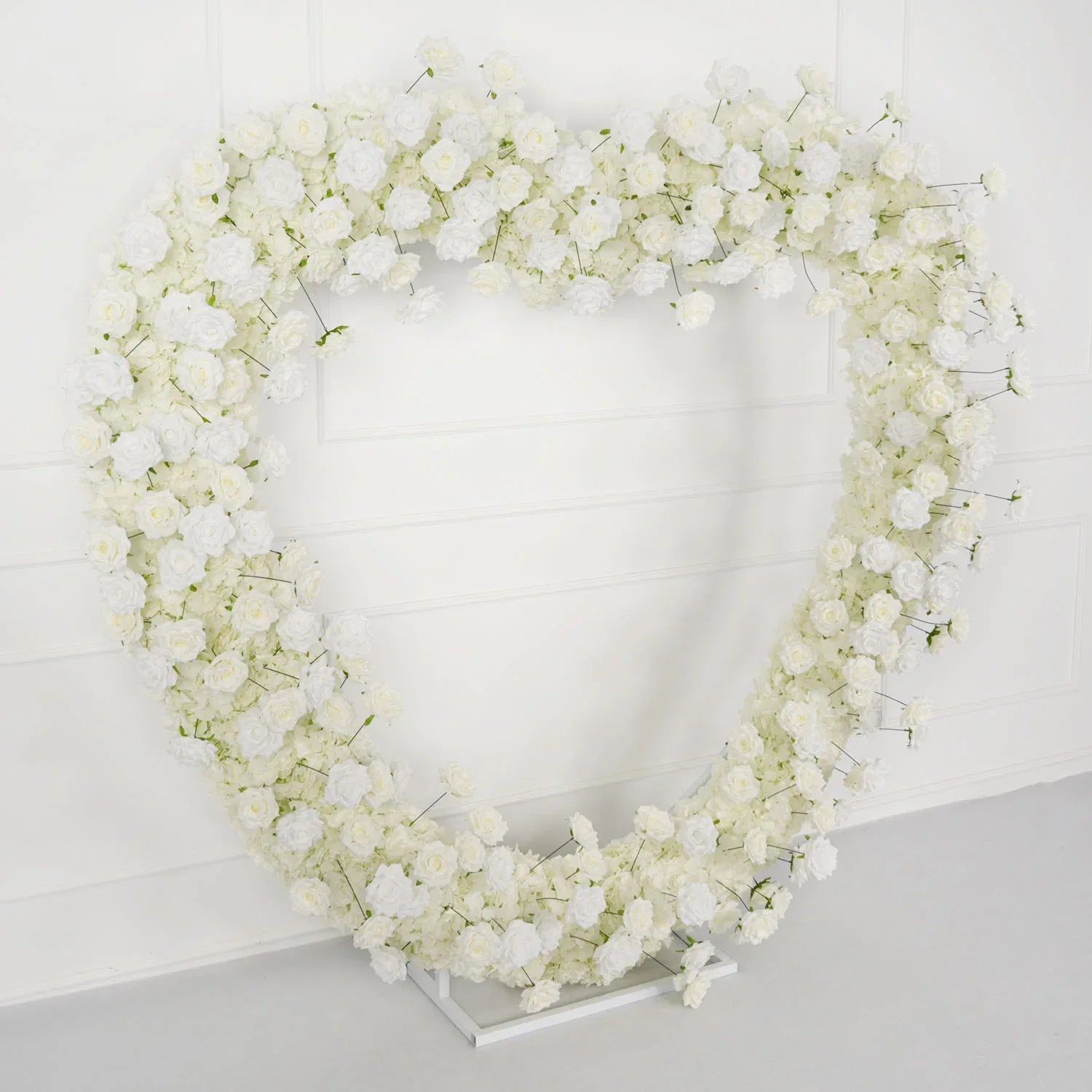 Uflower Artificial White Rose Heart Arch Wedding Decor SET80015 - Uflower