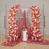Uflower Champagne Pink Flower Horn Arch Wedding Party Birthday Backdrop Decor SET80176-02 - Uflower