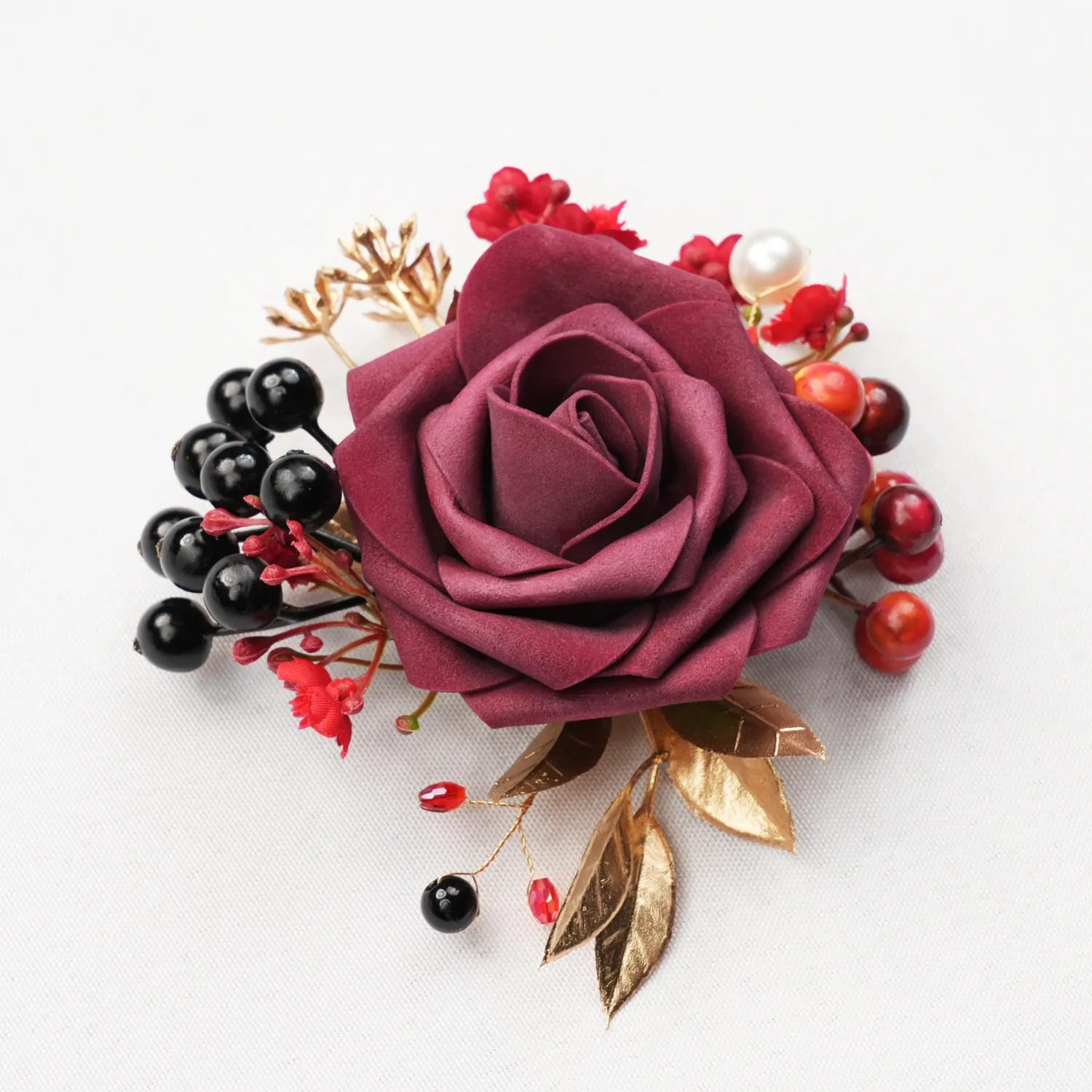 Uflower Boutonnieres in Burgundy MG80011-02*6