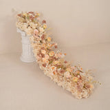 Uflower Champagne Floral Row Wedding & Party Table Runner Decor MC80313-01