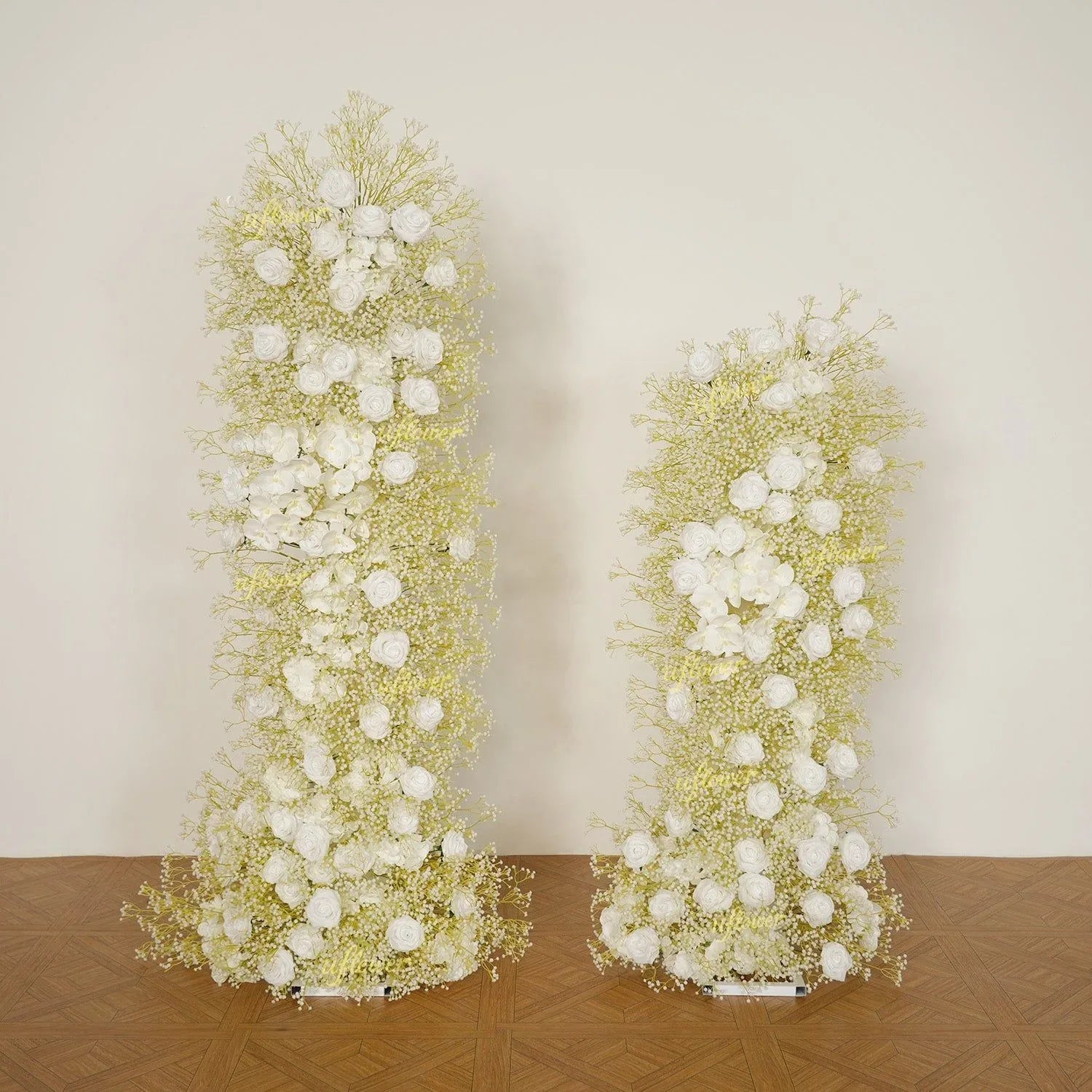 Uflower White Rose Baby Breath Wedding KT Backdrop Floral Arrangement SET80208 - Uflower