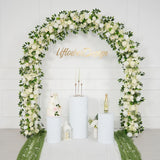 Uflower White Rose Greenery Floral Door Arch Wedding Party Backdrop Decoration SET80199 - Uflower