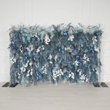 Uflower Flower Wall Mist-Blue Leaves Floral Backdrop Wedding Party Proposal Decor SET80182 - Uflower