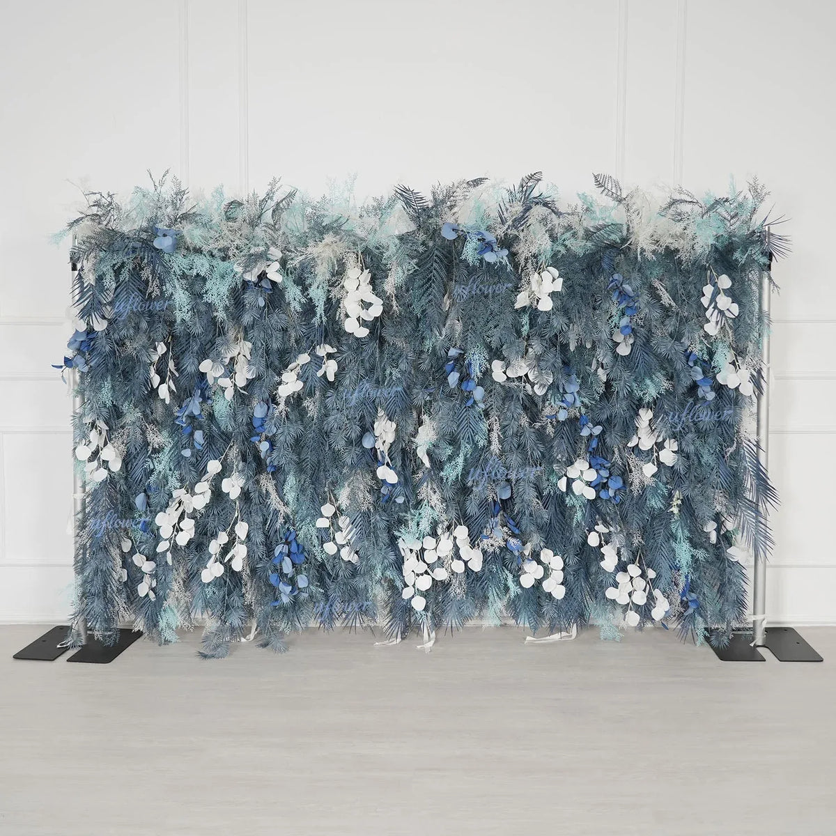 Uflower Flower Wall Mist-Blue Leaves Floral Backdrop Wedding Party Proposal Decor SET80182 - Uflower