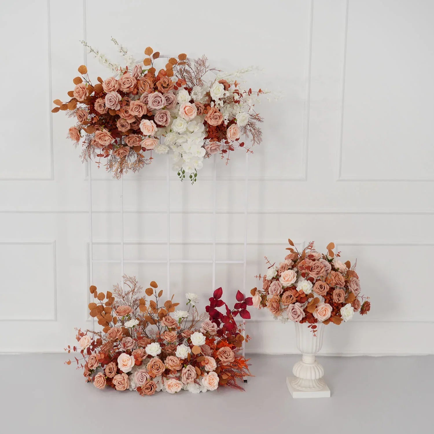 Uflower Coffee Fall Rose Hang Flower Floor Floral Wedding Party Event Props SET80154 - Uflower