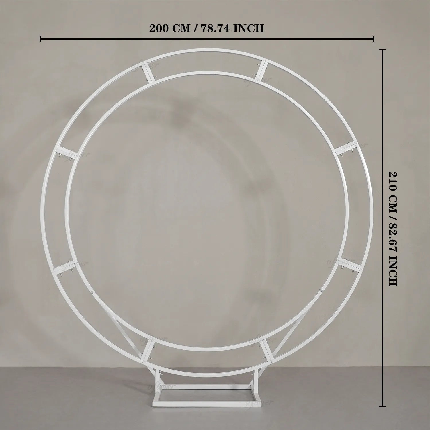Uflower 2M Round Iron Arch Wedding Ceremony Backdrop Flower Stand MSD80031-01