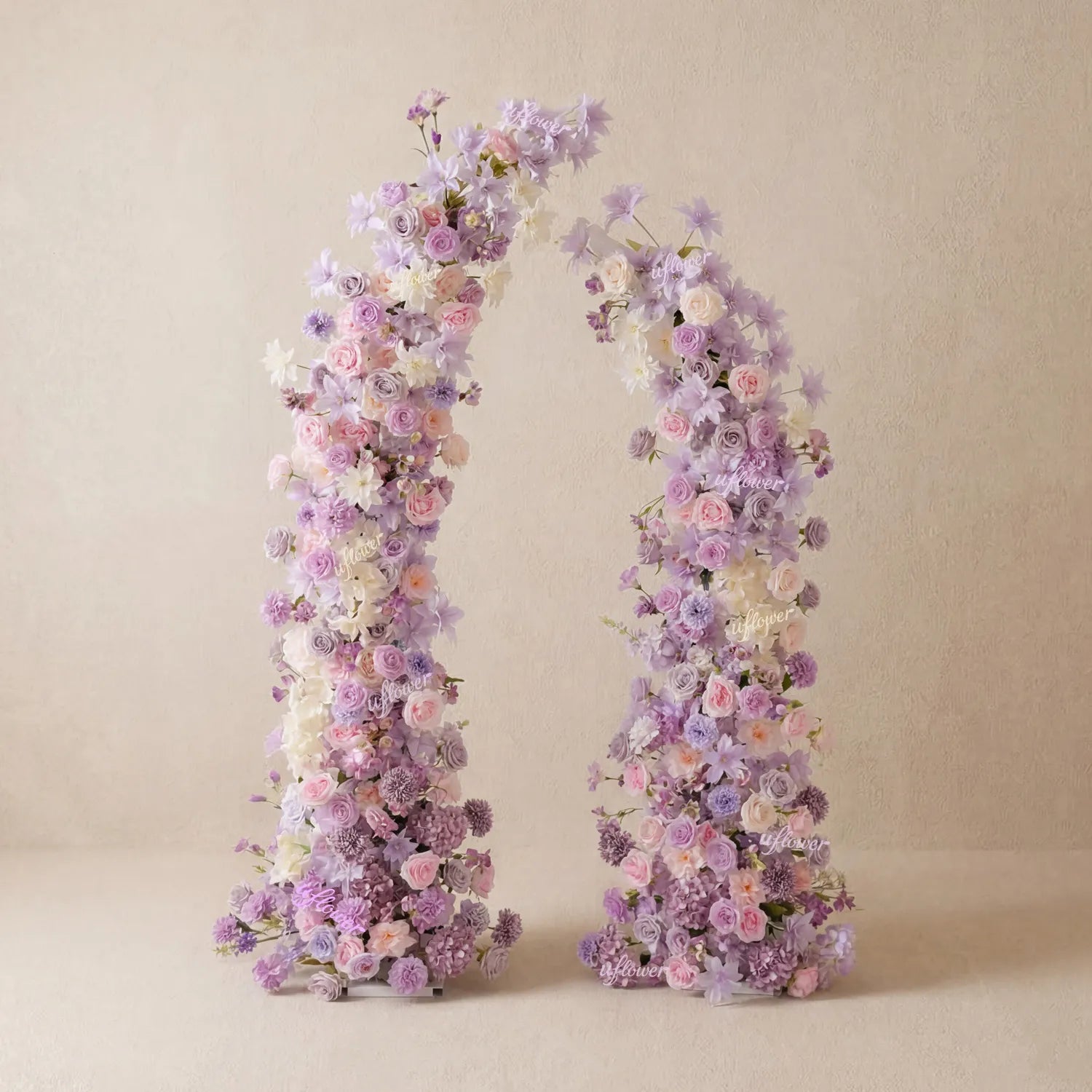 Uflower Purple Floral Horn Arch Wedding Party Backdrop Decor SET80243-01