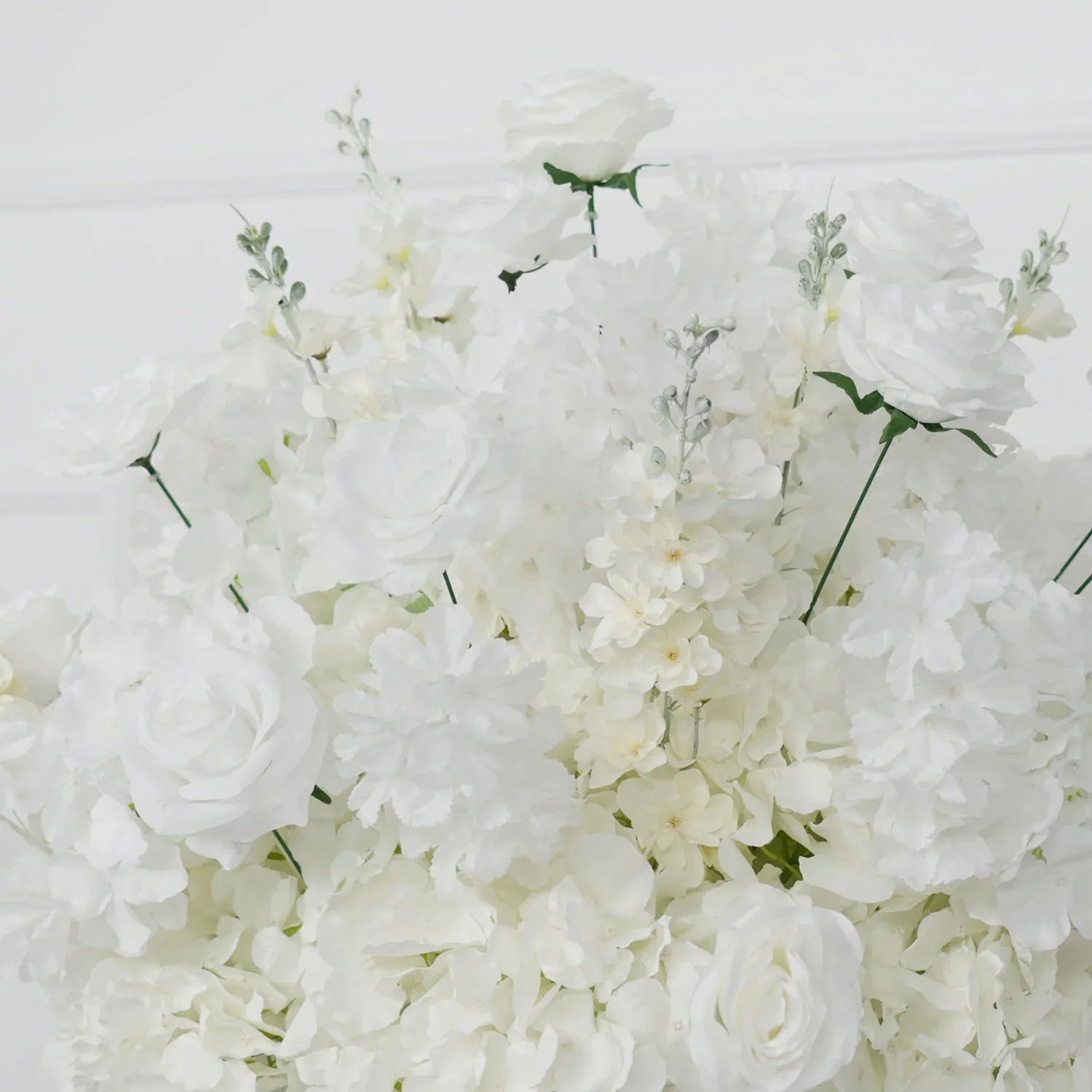 Uflower Artificial White Rose Flower Arrangement Wedding Backdrop Decor Props SET80052-01 - Uflower