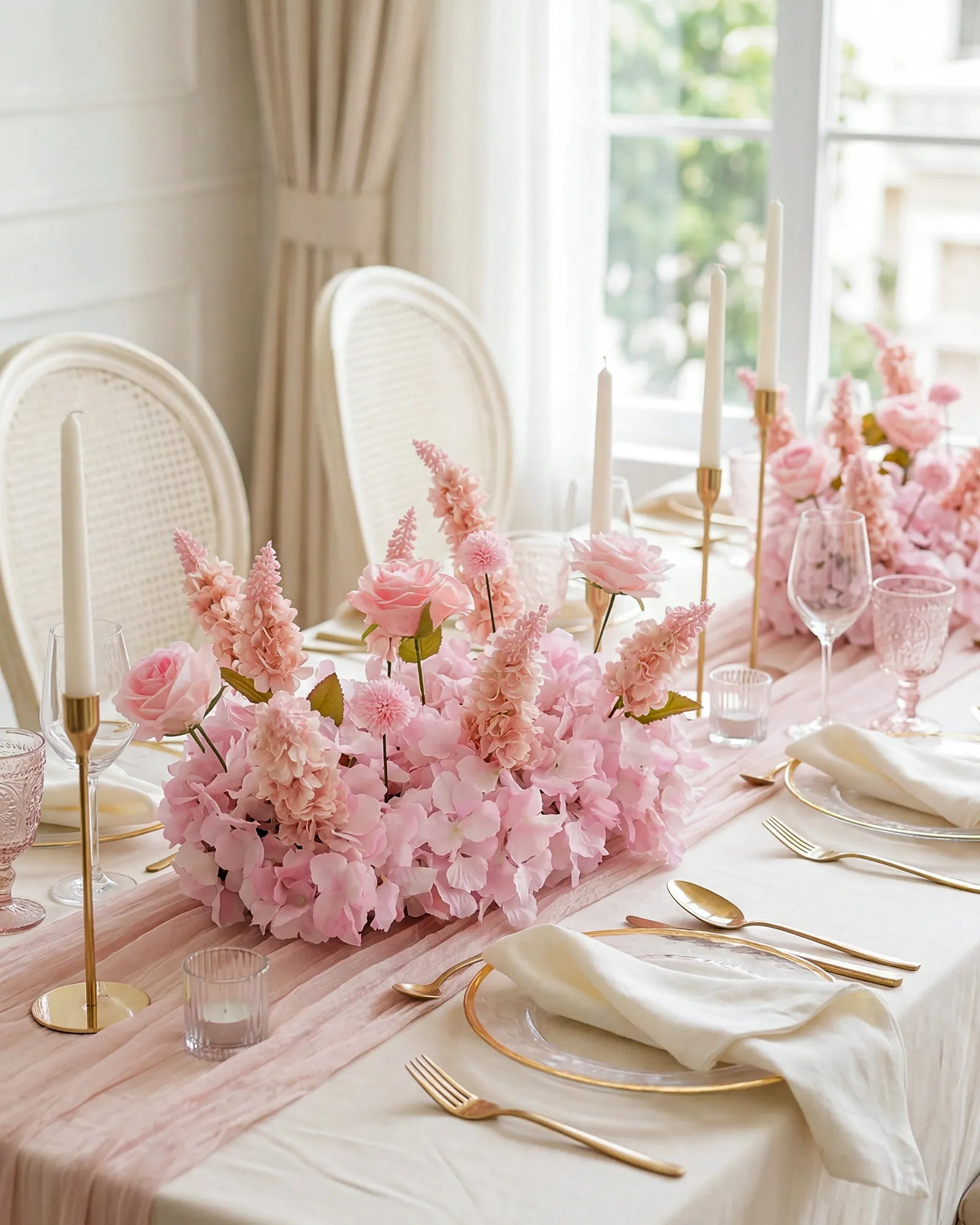 Uflower 50cm Mix Pink Rose Flower Row MC89006-03