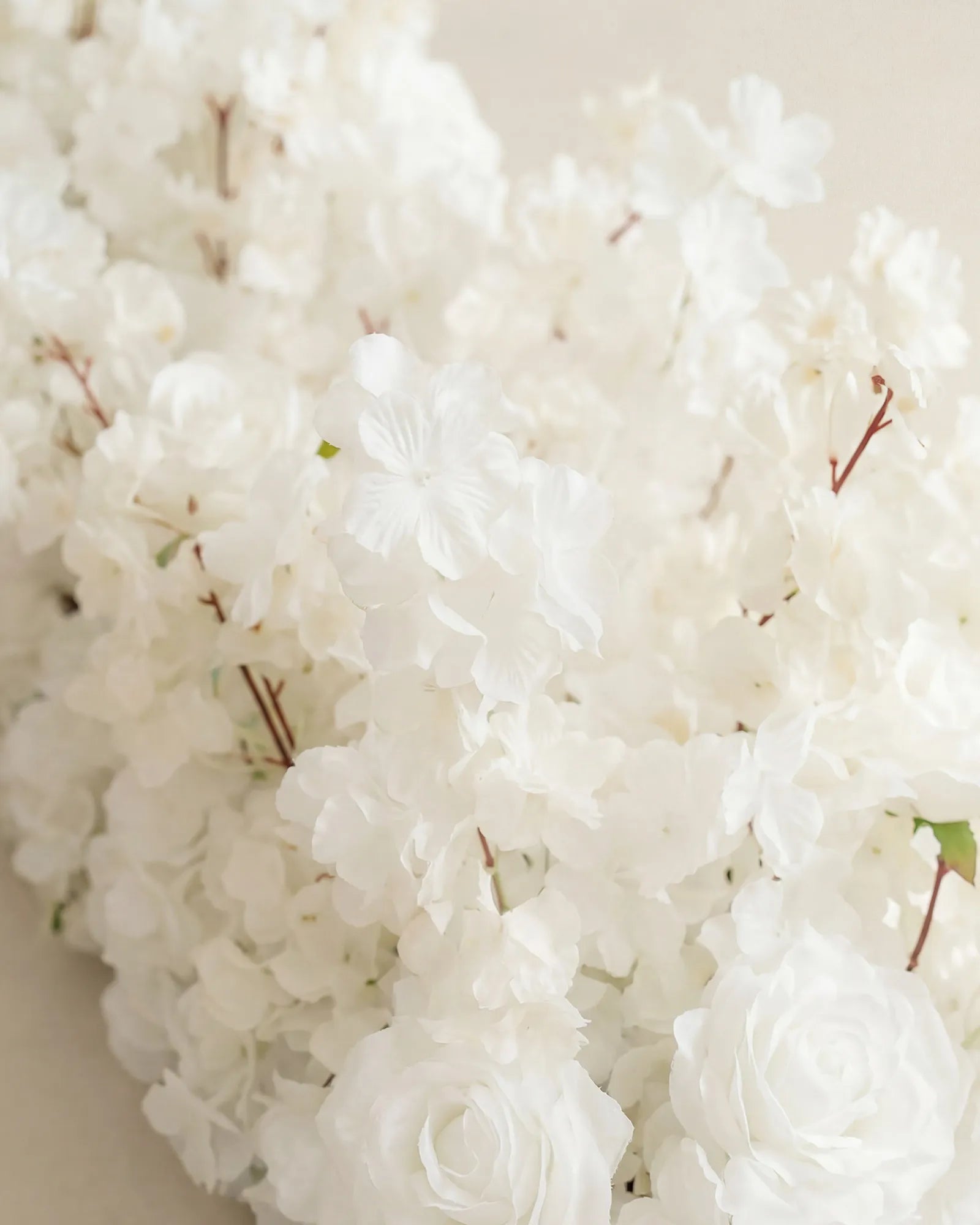 Uflower 200cm White Rose & Sakura Blossom Flower Row with Drapes MC89001-02