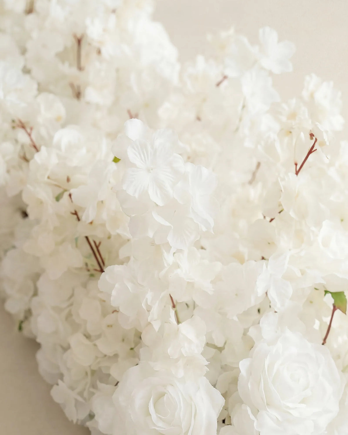 Uflower 200cm White Rose & Sakura Blossom Flower Row with Drapes MC89001-02