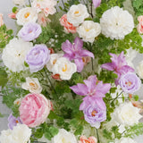 Uflower Artificial Purple Pink Wedding KT Backdrop Flower Row Decor SET80077 - Uflower