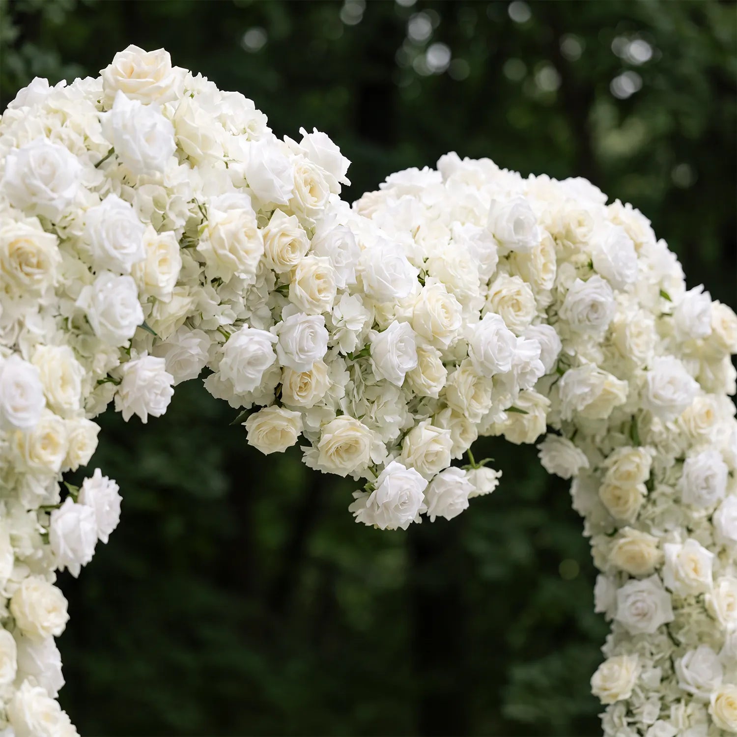 Uflower 2m*2m White Rose Heart-Shaped Arch Wedding Decor MC80015