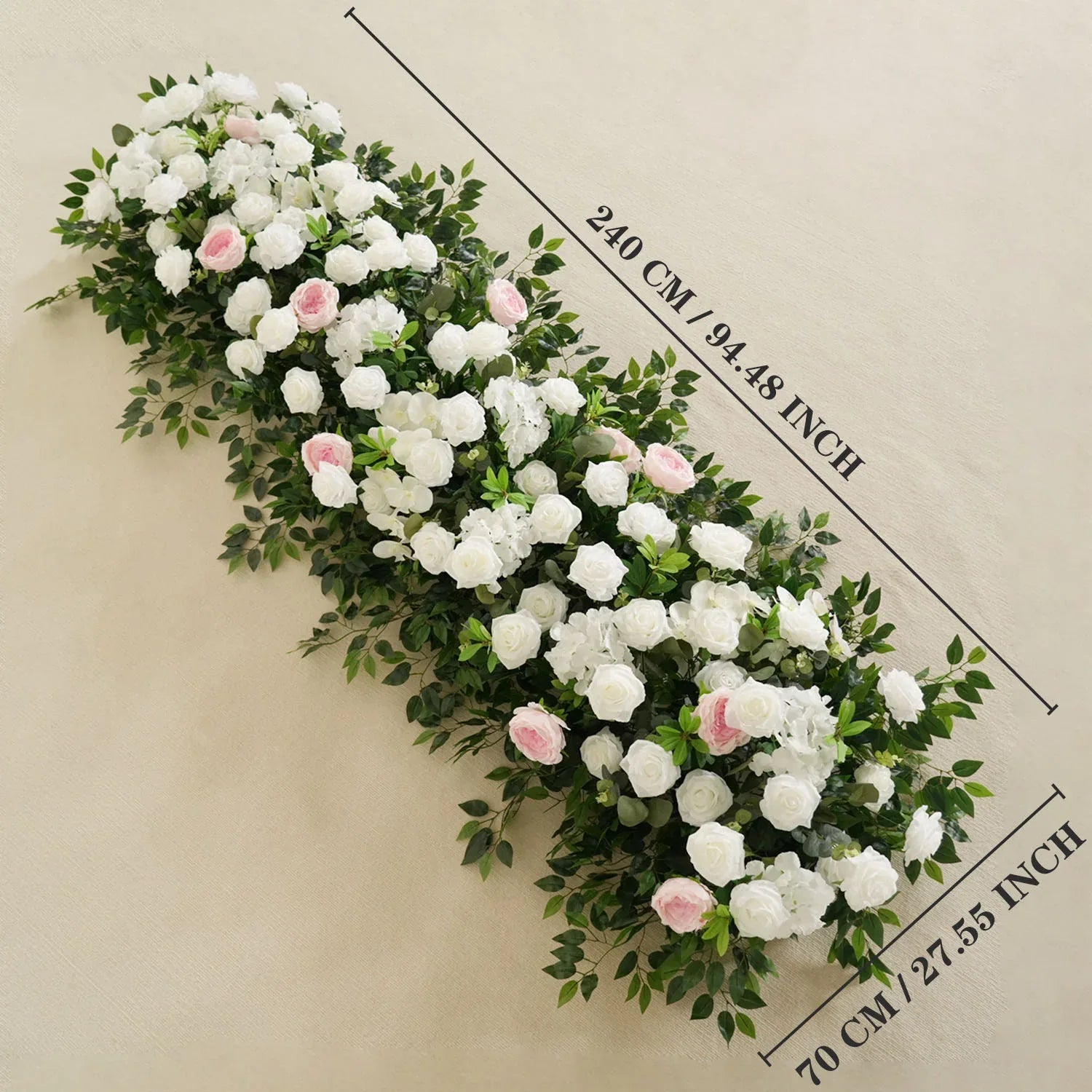 Uflower White Rose Wedding Background Flower Arrangement Arch Decoration SET80002-01 - Uflower