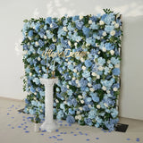 Uflower Blue White Flower Wall Floral Backdrop Wedding Party Proposal Decor SET80144 - Uflower