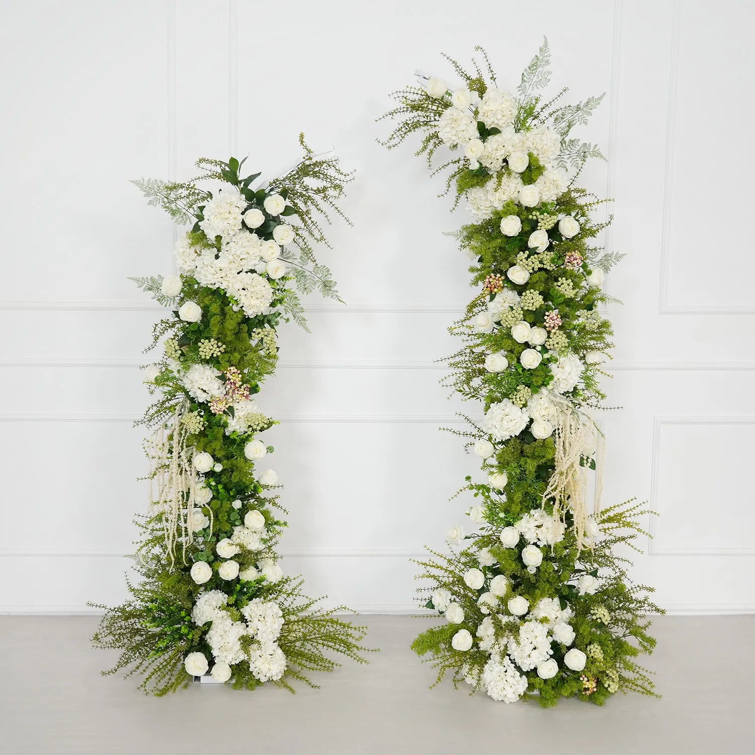 Uflower White Floral Greenery Horn Arch Wedding Party Backdrop Decor SET80220