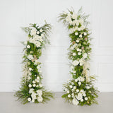 Décor de toile de fond pour fête de mariage en arche florale blanche Uflower, verdure, corne, ENSEMBLE80220