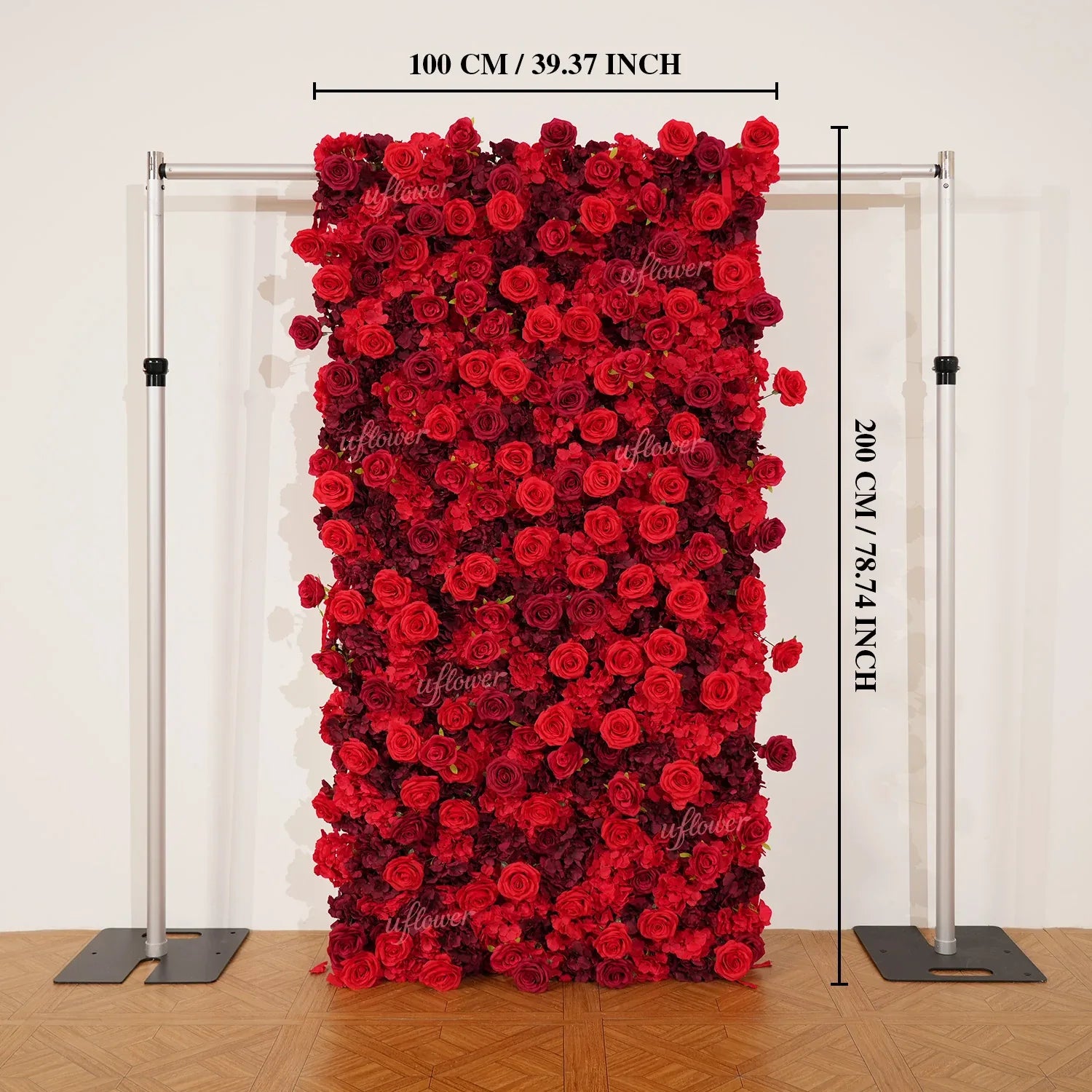 Uflower Artificial Red Rose Wedding Flower Wall Decoration SET80028 - Uflower