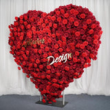 Uflower 2*2m Red Rose Heart Shaped Flower Wall Wedding Background MA80001 - Uflower