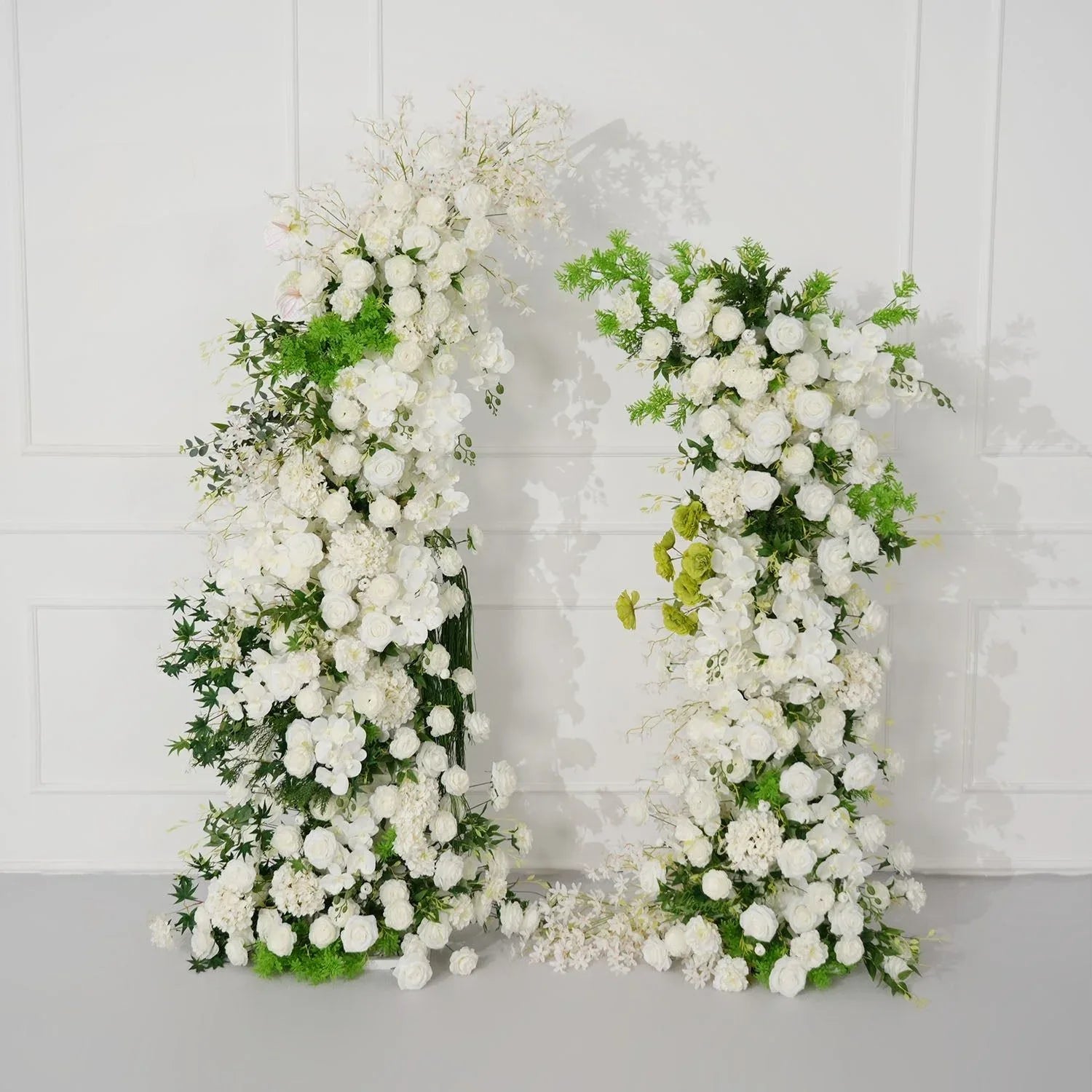Uflower White Floral Greenery Horn Arch Wedding Party Backdrop Decor SET80159 - Uflower