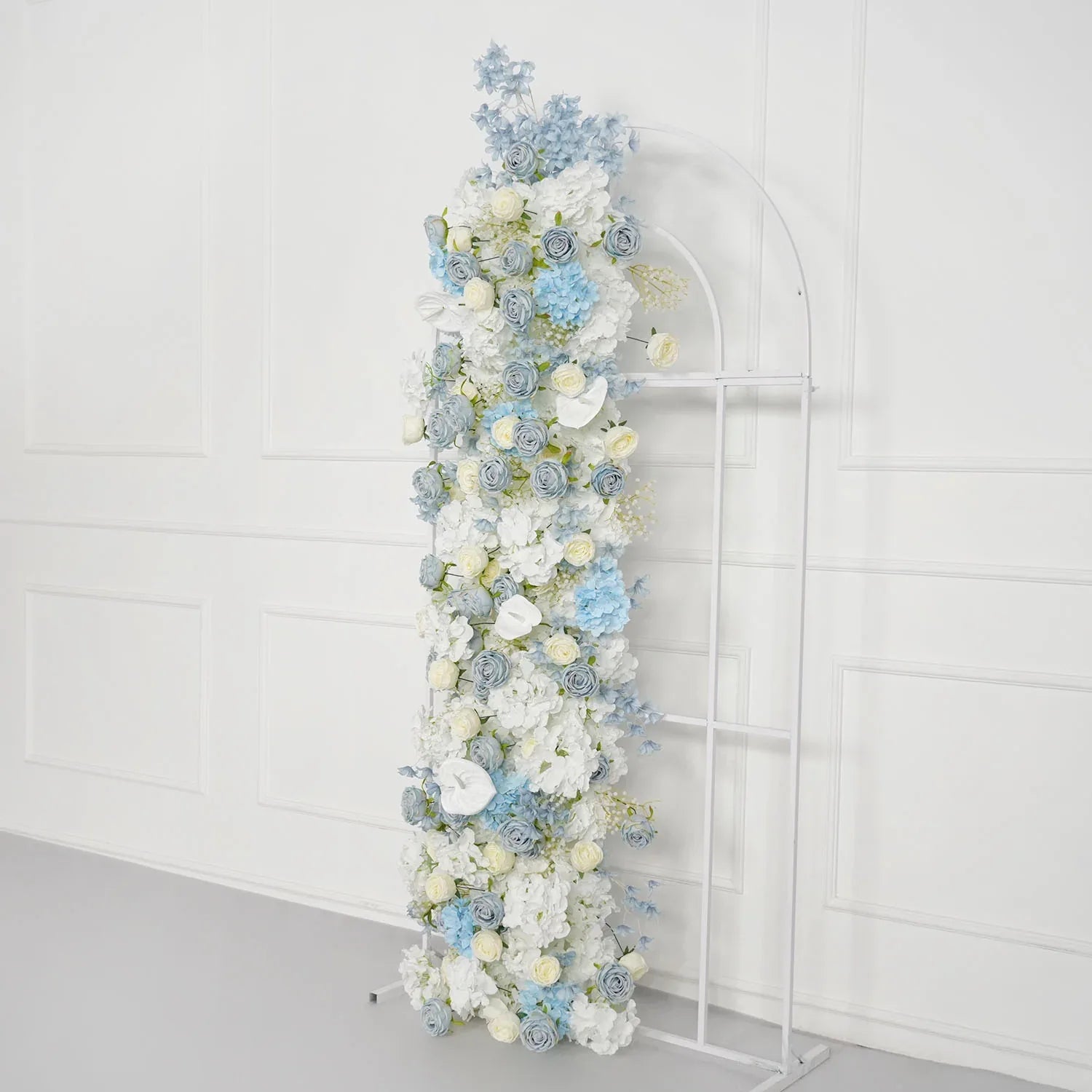 Uflower Blue White Flower Wedding Backdrop Arch Floral Arrangement SET80121 - Uflower