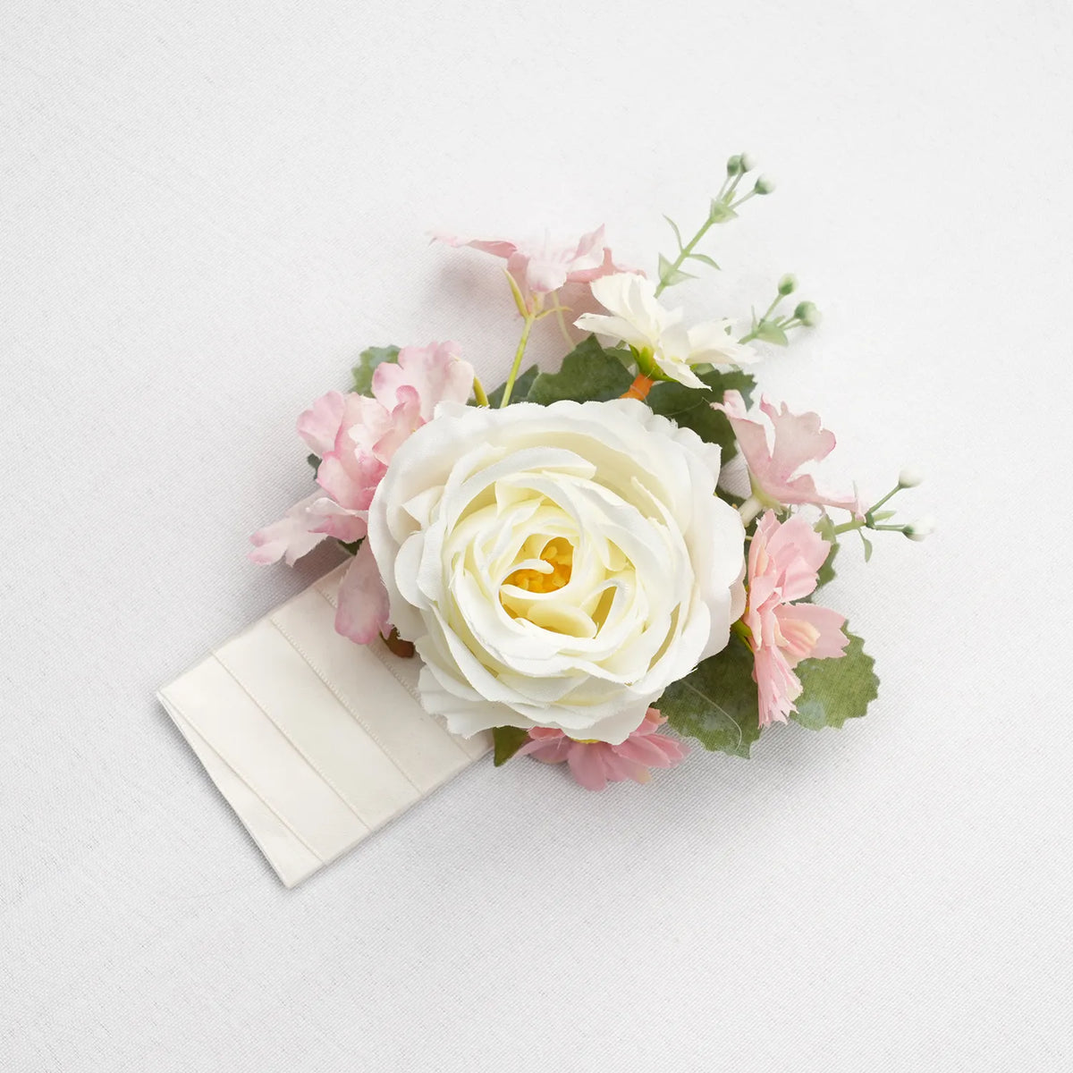 Uflower 6 broches boutonnieres rose blanc avec carte MG80001-02*6