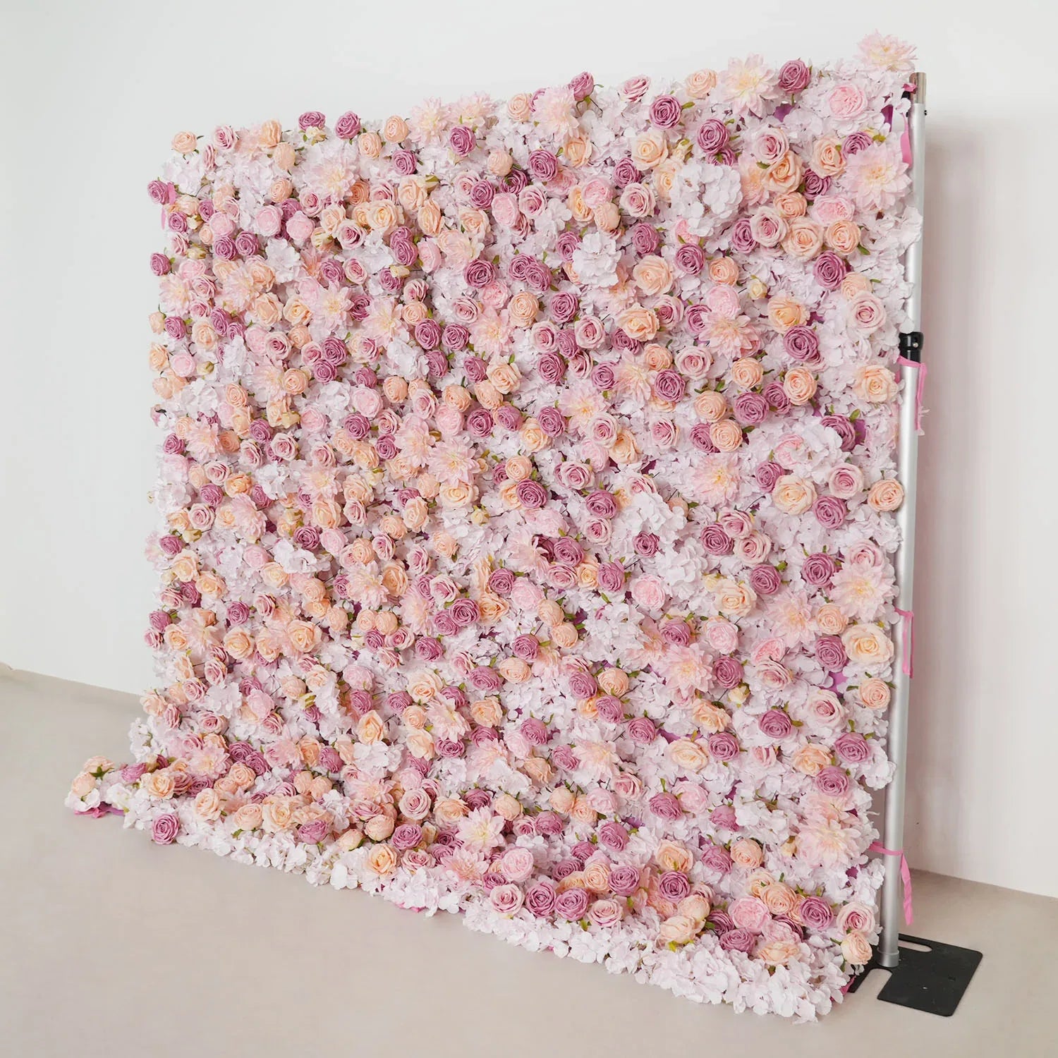 Uflower Artificial Pink Champagne Rose 5D Wedding Flower Wall SET80093 - Uflower